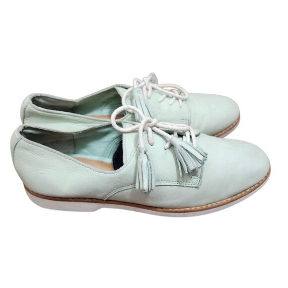 COACH Zinnia Mint Leather Oxford Shoes Tassel Detail Classic Chic Size 8 B - Picture 4 of 11